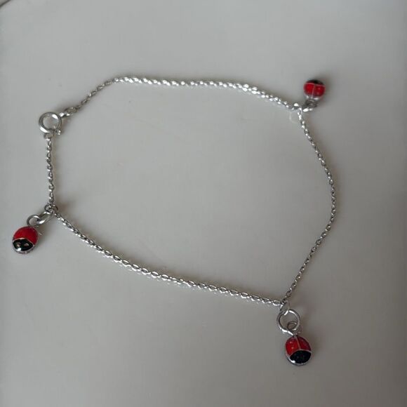 Sterling silver ladybug bracelet - Picture 1 of 3
